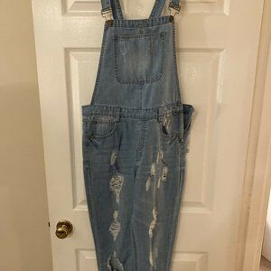 Sadie & Sage Light-Washed Overalls